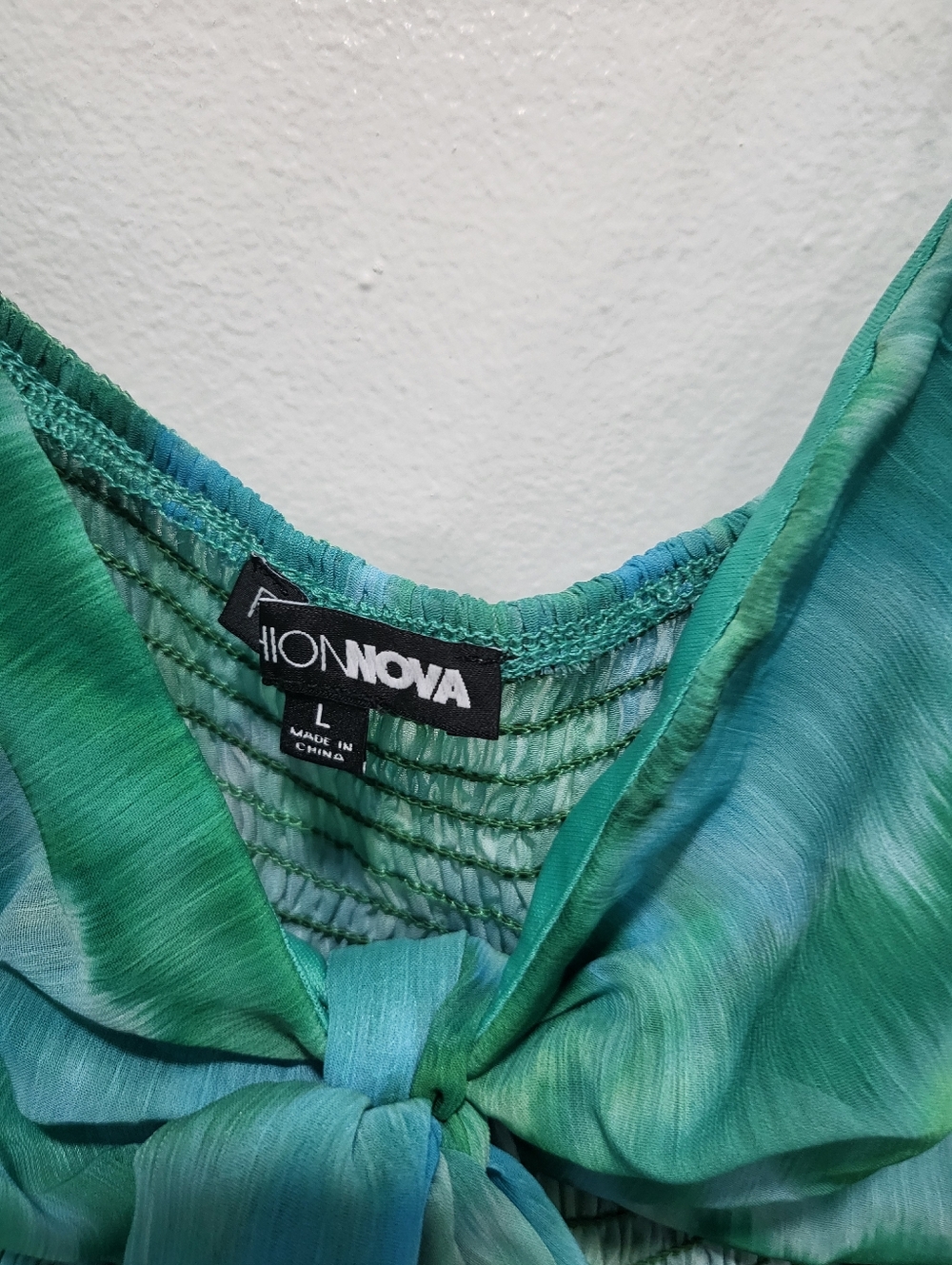 NWOT FN Blue Green Wave Jumpsuit - Size Large - Picture 5 of 8